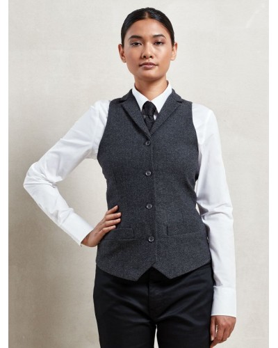 LADIES HERRINGBONE WAISTCOAT PR626