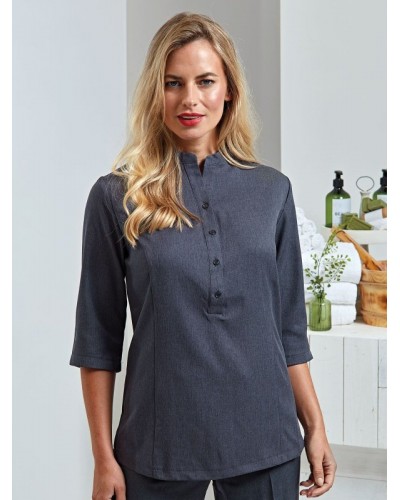 VERBENA LINEN LOOK BUTTON UP BEAUTY TUNIC PR685