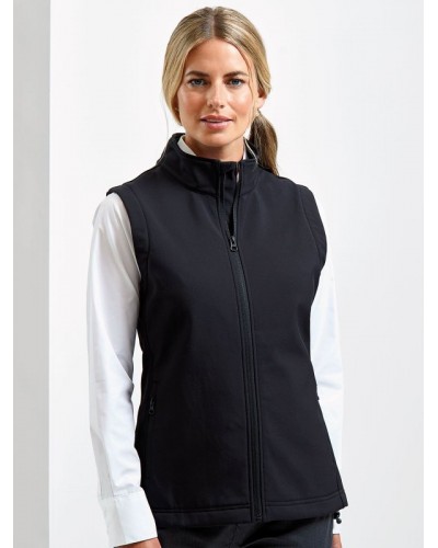 WOMENS WINDCHECKER PRINTABLE & RECYCLED SOFTSHELL GILET PR816