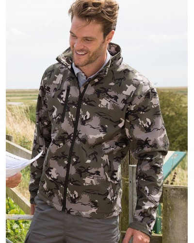 CAMO TX PERFORMANCE HOODED SOFTSHELL JACKET RER235X