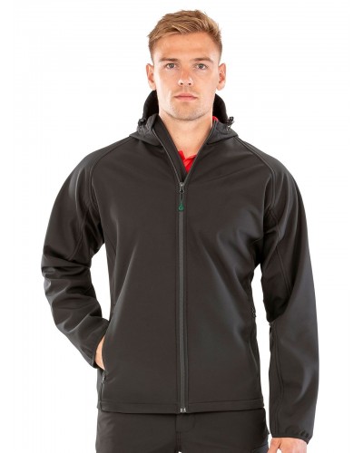RECYCLED PRINTABLE 3-LAYER HOODED SOFTSHELL RER911M