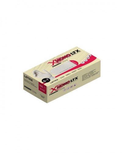 GUANTO MONOUSO LATTICE NATURALE, TESTURIZZATO, SENZA POLVERE X-GLOVE XGLOVE X GLOVE GUANTI MONOUSO GGU501