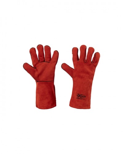 GUANTO ANTICALORE SALDATORE, PELLE CROSTA, TUTTO FODERATO, CUCITURE KEVLAR ?  X-GLOVE XGLOVE X GLOVE GUANTI GU111