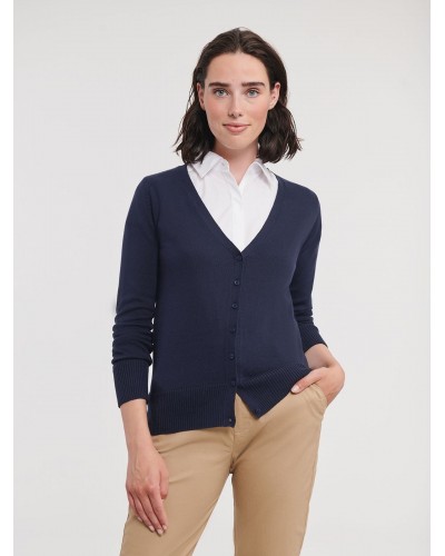 LADIES V-NECK KNITTED CARDIGAN JE715F