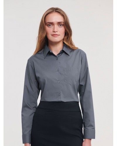 LADIES LONG SLEEVE POLYCOTTON POPLIN SHIRT JE934F
