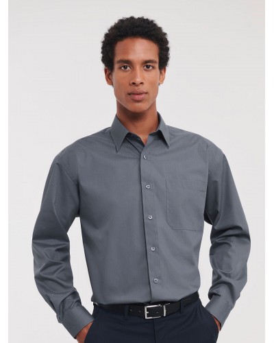 MENS LONG SLEEVE POLYCOTTON POPLIN SHIRT JE934M