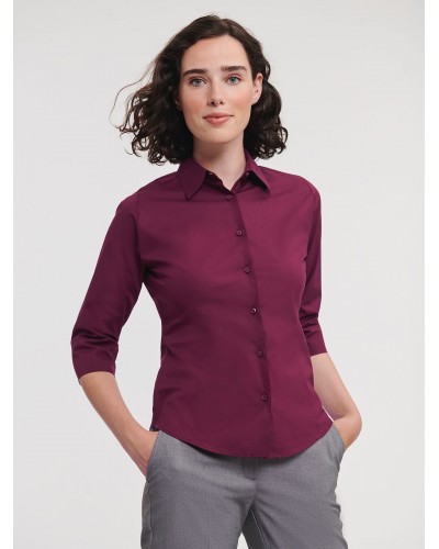 LADIES 3/4 SLEEVE EASY CARE FITTED SHIRT JE946F