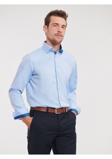 MEN´S LONG SLEEVE TAILORED CONTRAST HERRINGBONE SHIRT JE964M