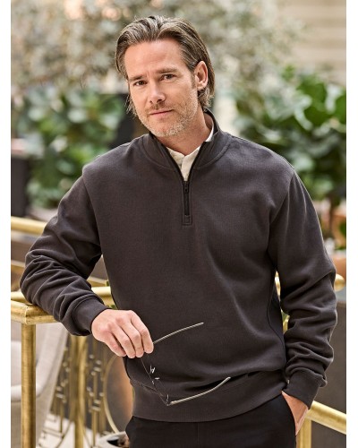 RIBBED INTERLOCK HALF ZIP TJ5506