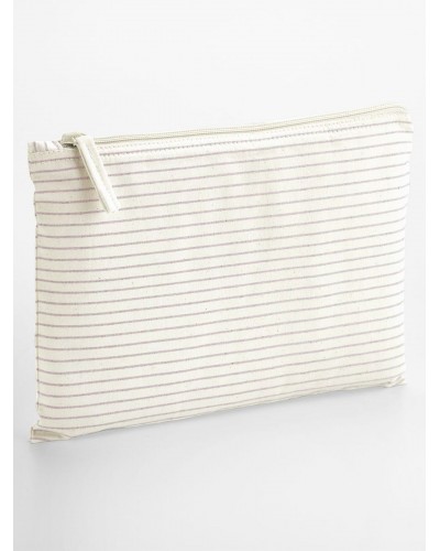 STRIPED ORGANIC COTTON ACCESSORY POUCH W253L