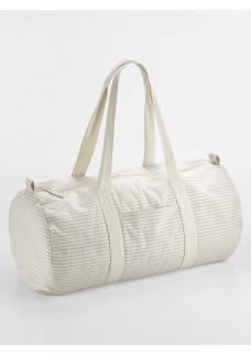 STRIPED ORGANIC COTTON BARREL BAG W258