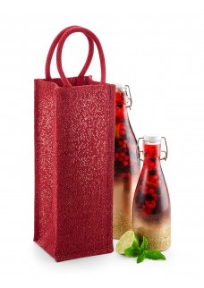 SHIMMER JUTE BOTTLE BAG W433