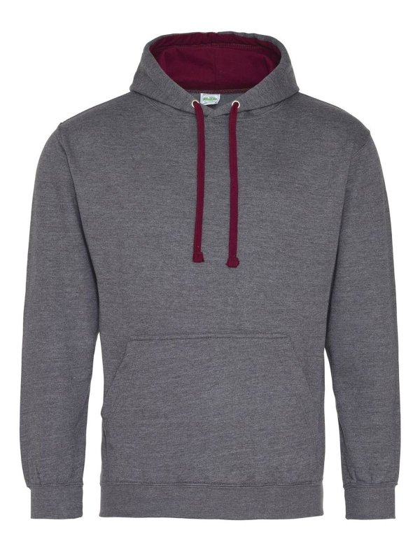 charcoal/burgundy